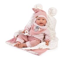 Guca 10261 OLIVIE - zátěžová realistická panenka miminko s měkkým látkovým tělem - 42 cm