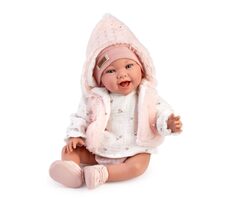 Guca 10284 OLIVIE - zátěžová realistická panenka miminko s měkkým látkovým tělem - 42 cm