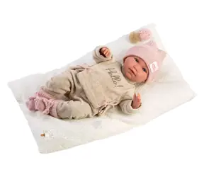 Llorens 74020 NEW BORN - realistická panenka miminko se zvuky a měkkým látkovým tělem - 42 cm