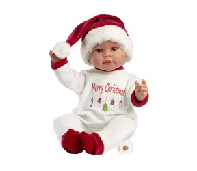 Llorens 74501 NEW BORN - realistická panenka miminko se zvuky a měkkým látkovým tělem - 45 cm