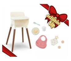 LullaBaby Židlička jídelní pro panenky s doplňky / od 2 let