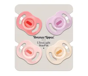 Tommee Tippee Silikonový Dudlík Ultra-light 0-6m, 4 ks, GIRL 