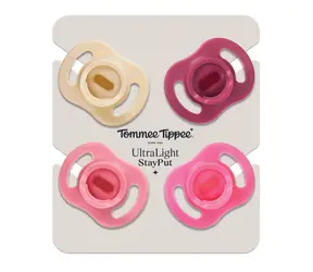 Tommee Tippee Silikonový Dudlík Ultra-light 6-18m, 4 ks, GIRL 