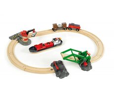 Rozbaleno - Brio Přístaviště s nákladní lodí a kolejemi / od 3 let / rozbaleno