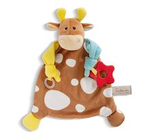 NICI MFN muchláček Kravička s kousátkem a úchytkou na dudlík 25x25cm / od 0 měsíců