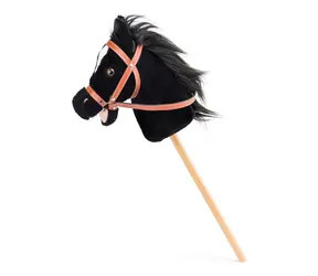 Faunica Hobby horse  Baron, černý kůň na tyči se zvuky / od 3 let