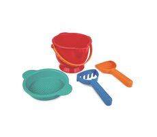 Hape Hračky na písek - Set se sítkem, vědrem, lopatkou a hrabičkami / od 18 měsíců 