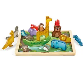 Hape Puzzle - Zvířecí království / Počet dílků: 17+ 5 karet / od 3 let