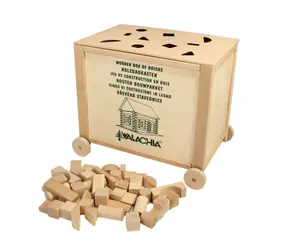 Walachia Dřevěná skládací stavebnice Construct Box vkládačka natural / od 3 let / 300 dílů / Obtížnost: nízká