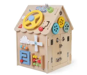 2Kids Toys Activity board Domeček přírodní / od 3 let