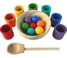 2Kids Toys Duhové kuličky a kalíšky 7 barev / od 3 let