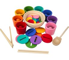 2Kids Toys Duhové kuličky, mince a kalíšky 8 barev / od 3 let