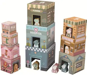 2Kids Toys Skládací věž z kostek City / od 18 měsíců