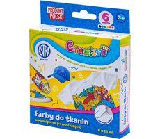 ASTRA CREATIVO Barvy na textil 6x15ml / od 3 let