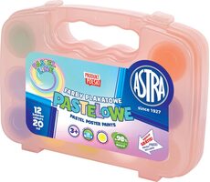 ASTRA Temperové barvy 12 x 20 ml pastelové, v plastovém kufříku růžová / od 3 let