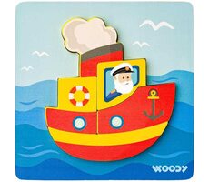 Woody Puzzle Baby - lodička / od 12 měsíců