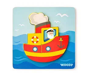 Woody Puzzle Baby - lodička / od 12 měsíců