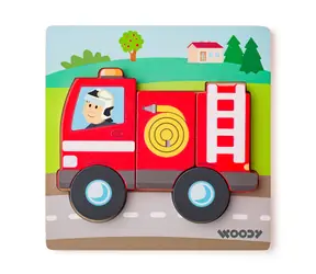 Woody Puzzle Baby - hasič / od 12 měsíců