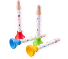 Bigjigs Toys Trumpetka hvězdičky 1 ks zelená