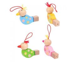 Bigjigs Toys Dřevěná píšťalka ptáček 1ks zelená / od 3 let