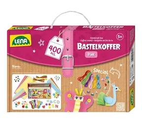 Lena Kreativní kufřík pro malé kutily růžový / 400ks / od 5 let