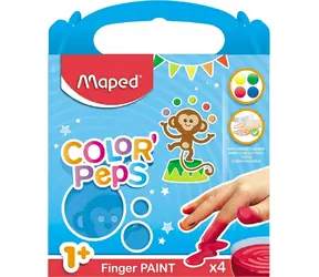 MAPED První prstové barvy Color'Peps v kalíšcích 4 x 80g / od 12 měsíců