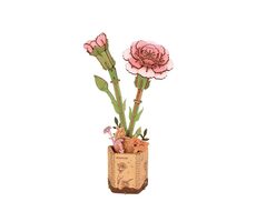 RoboTime 3D dřevěná skládačka Růžový karafiát