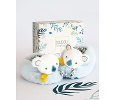 Doudou Dárková sada - Sada prvních botiček koaly Yoca s chrastítky / 0-6 měsíců