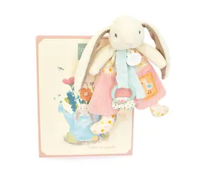 Doudou Dárková sada Hračka s úchytem na dudlík Králíček Ciboulette 19 cm / od 0 měsíců