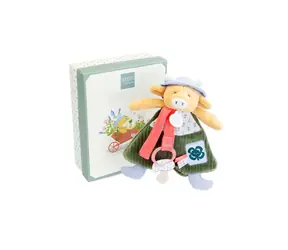 Doudou Dárková sada Plyšová kravička Aneth s úchytem na dudlík 19 cm / od 0 měsíců