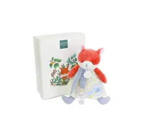 Doudou Dárková sada Plyšová liška Romarin s úchytem na dudlík 19 cm / od 0 měsíců