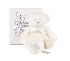 Doudou Dárková sada Plyšový medvídek s dečkou 30 cm béžový / od 0 měsíců