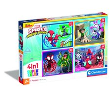 Clementoni PUZZLE  Spidey a jeho úžasní přátelé 4v1 / 12+16+20+24 dílků / od 3 let