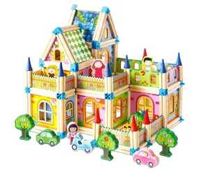 2Kids Toys Dřevěná stavebnice Zámek barevný / od 3 let