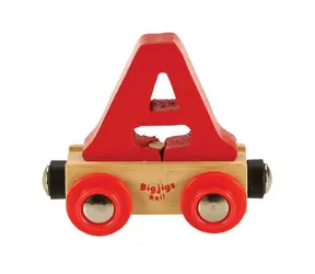Bigjigs Rail Vagónek dřevěné vláčkodráhy - Písmeno A / od 3 let