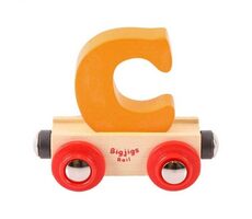 Bigjigs Rail Vagónek dřevěné vláčkodráhy - Písmeno C / od 3 let