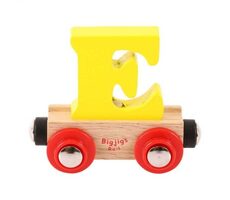 Bigjigs Rail Vagónek dřevěné vláčkodráhy - Písmeno E / od 3 let