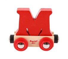 Bigjigs Rail Vagónek dřevěné vláčkodráhy - Písmeno M / od 3 let