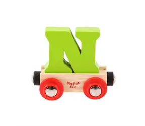 Bigjigs Rail Vagónek dřevěné vláčkodráhy - Písmeno N / od 3 let
