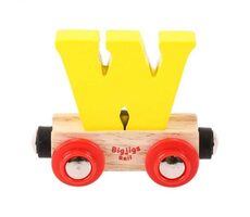 Bigjigs Rail Vagónek dřevěné vláčkodráhy - Písmeno W / od 3 let