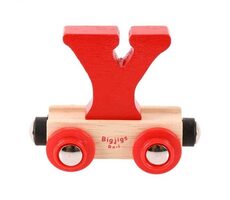 Bigjigs Rail Vagónek dřevěné vláčkodráhy - Písmeno Y / od 3 let