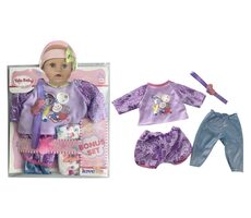 PLEJO Šaty na panenku fialová 40-43cm / od 3 let