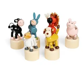 Bigjigs Toys Dřevěná mačkací zvířátka 1 ks / od 3 let 