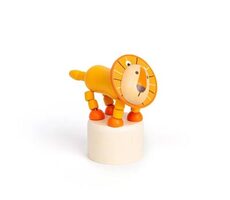 Bigjigs Toys Dřevěná mačkací zvířátka Safari Lev / od 3 let 