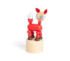 Bigjigs Toys Dřevěná mačkací zvířátka Safari Liška / od 3 let 