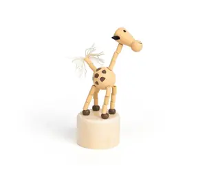 Bigjigs Toys Dřevěná mačkací zvířátka Safari Žirafa