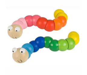 Bigjigs Toys Barevný červík červená / od 12 měsíců