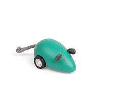 Bigjigs Toys Dřevěná natahovací Myš 1 ks zelená / od 3 let 