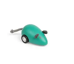 Bigjigs Toys Dřevěná natahovací Myš 1 ks zelená / od 3 let 