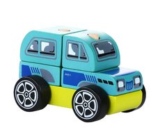 CUBIKA 13180 Terénní vůz - dřevěná skládačka / 5 dílů / od 18 měsíců